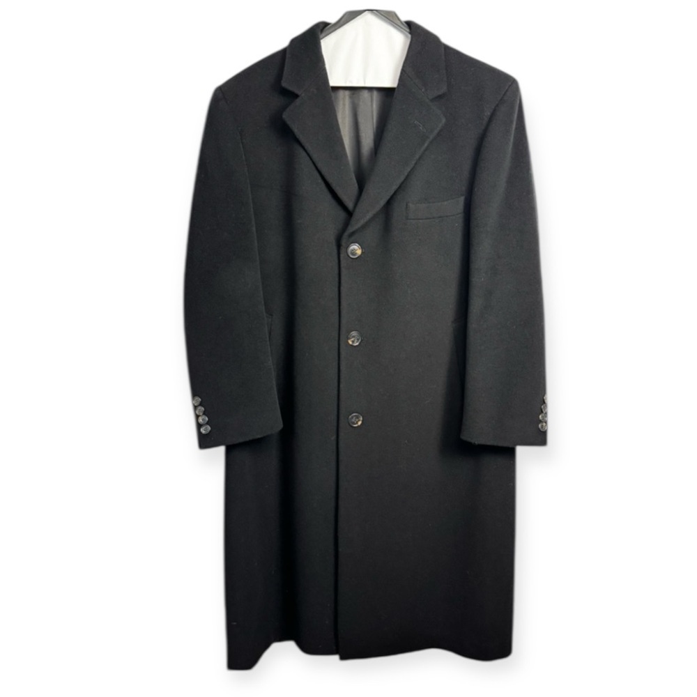 Lauren Ralph Lauren all wool men's black trench coat size 44 R old money capsule